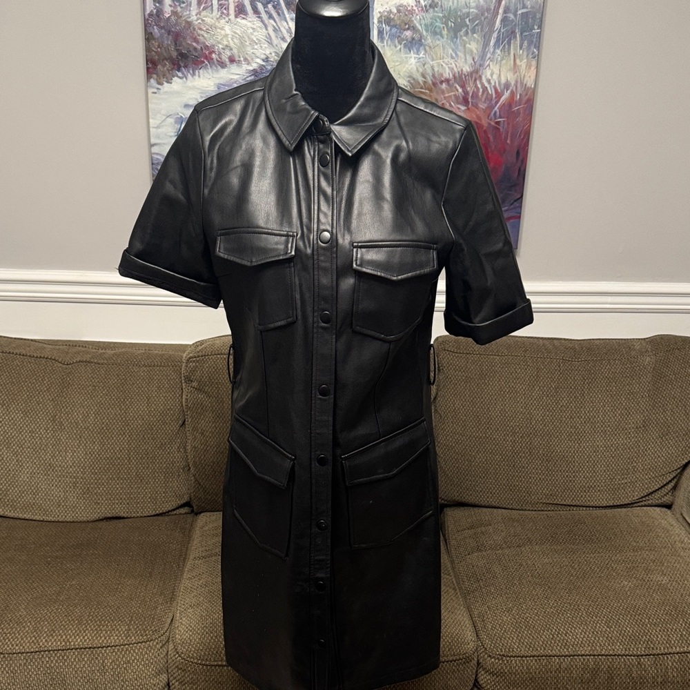Black faux  Leather Dress